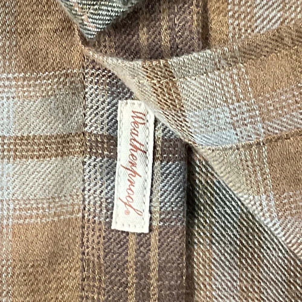 NWT Original Weatherproof Vintage Brown Plaid Vintage Luxe Flannel Size M